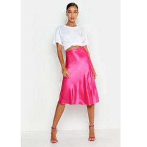 NWT Satin Midi Slip Skirt